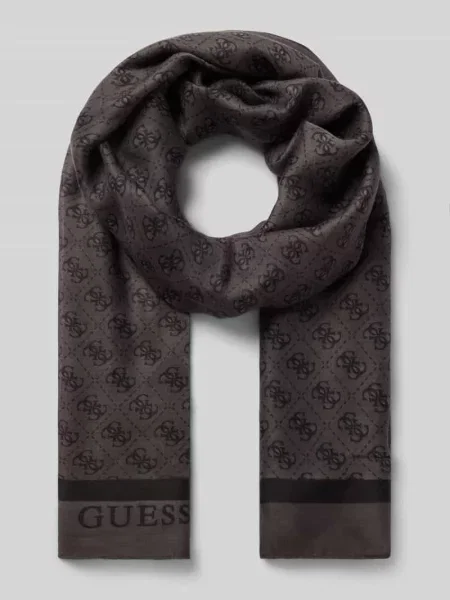 Szal z detalem z logo na całej powierzchni model Katya' Guess szara