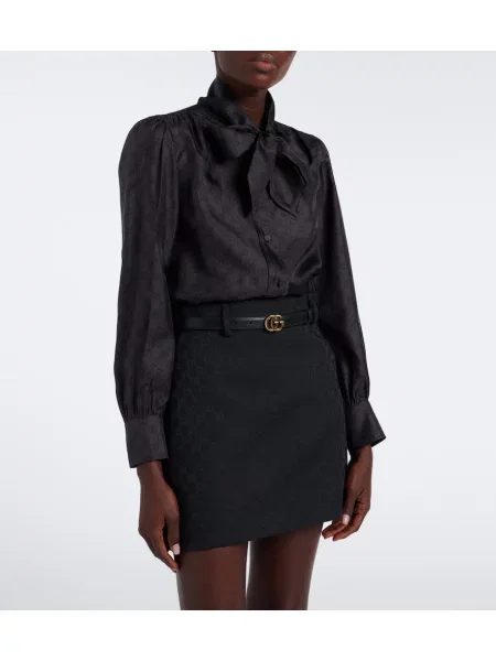Bluză Gucci de mătase cu legături negru
