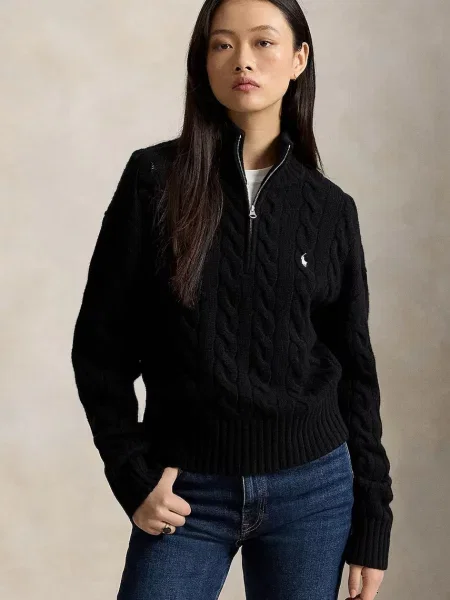 Polo Ralph Lauren pulover pentru femei din lână negru