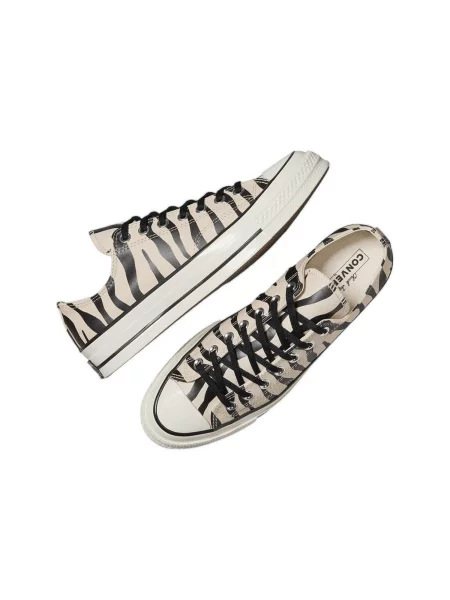 Pantofi Converse cu imagine cu model zebră alb