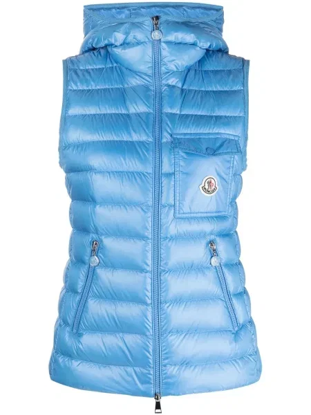 Vestă Moncler cu glugă albastru