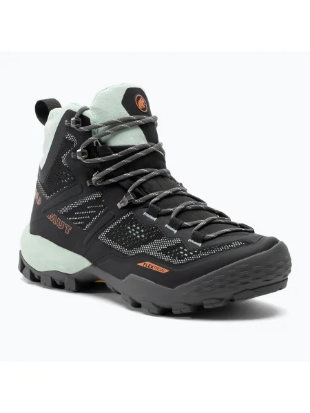 Дамски ботуши за трекинг Mammut Ducan High GTX dark steel/neo mint сиво