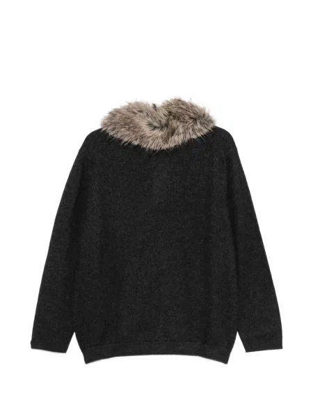 Gulerat fular Semicouture cu blană gri