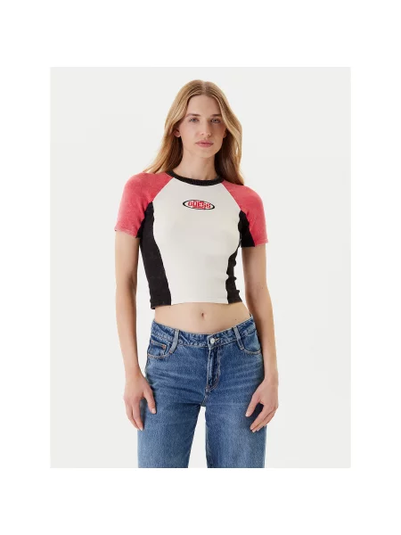 Guess T-Shirt Εκρού Regular Fit