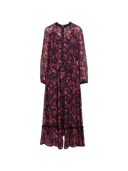 Rochie maxi Maison Hotel cu model floral cu imagine negru