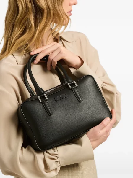 Geantă shopper Kiton din piele negru