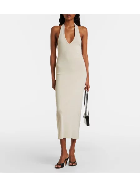 Rochie midi Nili Lotan din jerseu bej