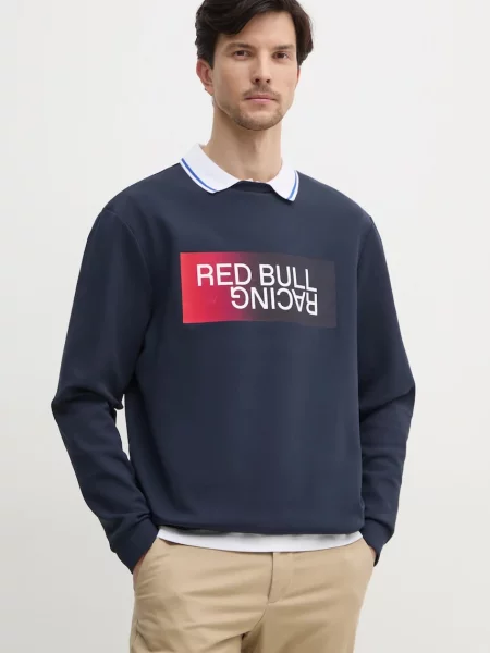 Pulover Red Bull Racing x Pepe Jeans OMBRE LOGO CREW mornarsko modra rdeča