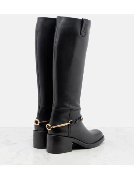Cizme Chloé din piele negru