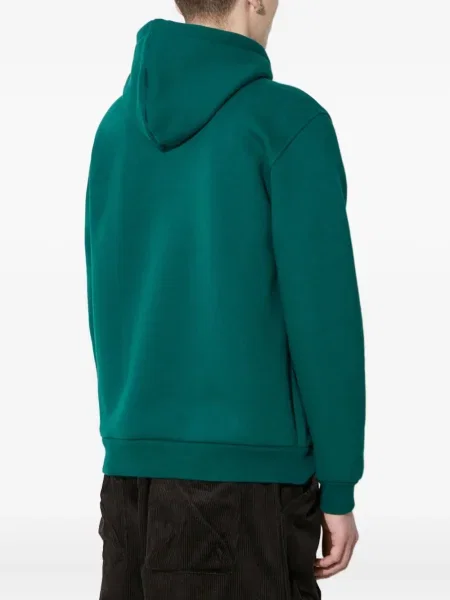 Hanorac cu glugă Adidas din piele cu imagine verde