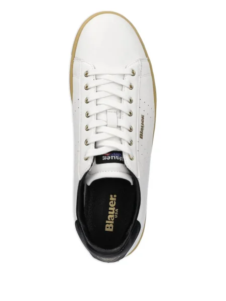 Sneakerși Blauer din piele alb