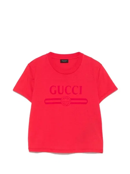 Decupat tricou Gucci cu imagine roșu