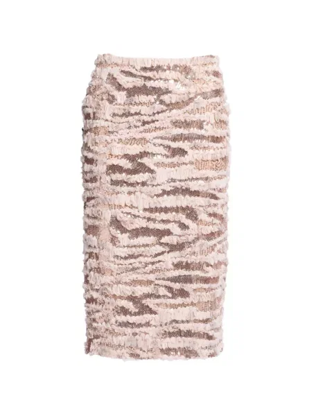 Fustă midi Elie Saab cu paiete roz