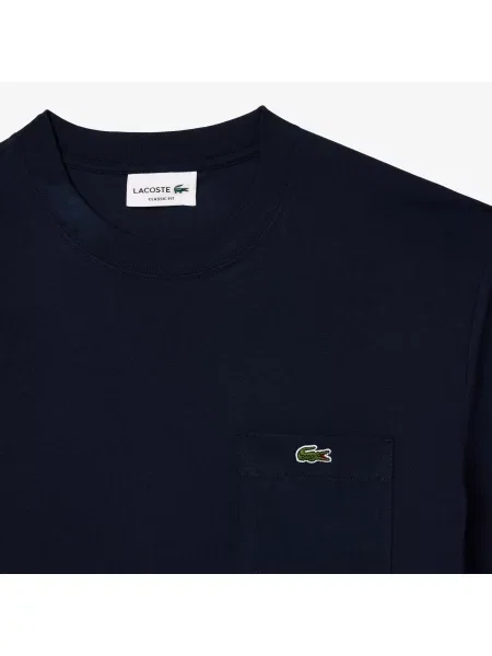 Lacoste T-Shirt Z Kieszonką Na Piersi szary
