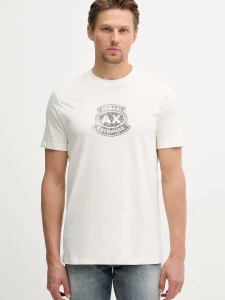Armani Exchange t-shirt beżowa