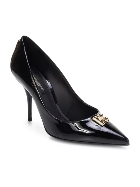 Czółenka Dolce And Gabbana z logo czarna