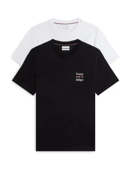 TOMMY HILFIGER Tricou negru alb