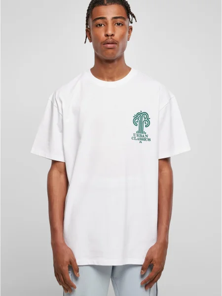 Tricou Urban Classics cu autograf alb