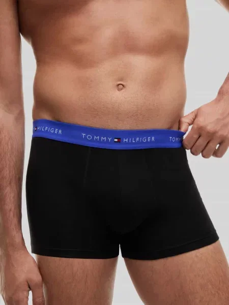 Majtki i obcisłe bokserki z mieszanka bawełny w zestaw 3 szt. Tommy Hilfiger czarne