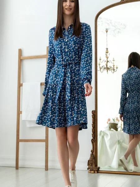 Сукня міні RiMari віскоза/модал синій