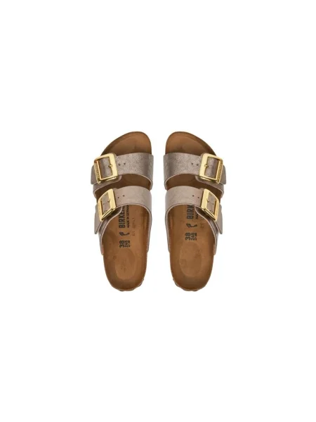 Saboți Birkenstock cu cataramă bej
