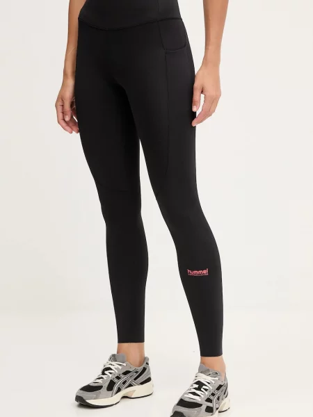 Hummel legginsy treningowe z nadrukiem czarny