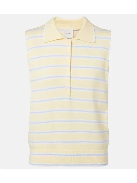 Tricou polo Varley cu dungi galben