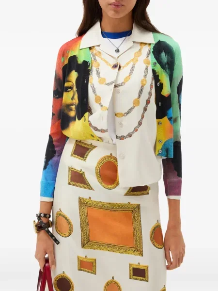 Cardigan Versace cu imagine negru