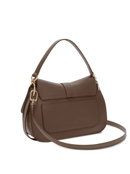 Geantă messenger Furla din piele maro