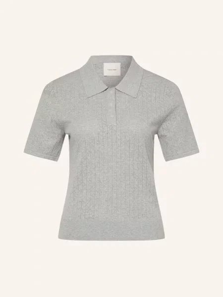 Calvin Klein Pletená Polokošile světle šedá