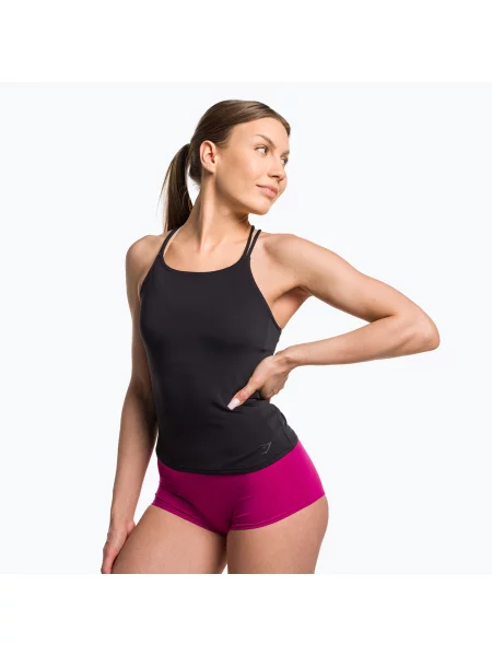 Top de antrenament pentru femei Gymshark Studio Tank negru