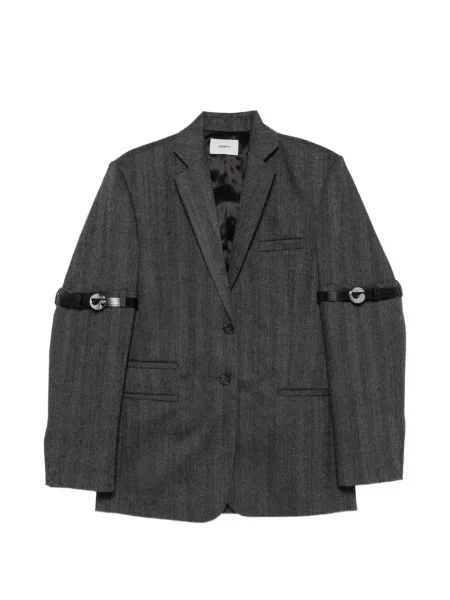 Cu centură geacă Coperni cu model herringbone gri