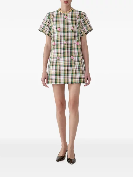Rochie mini Carolina Herrera în carouri alb