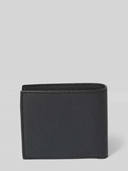 Portfel z naturalnej skóry bydlęcej model BILLFOLD' Lacoste czarny