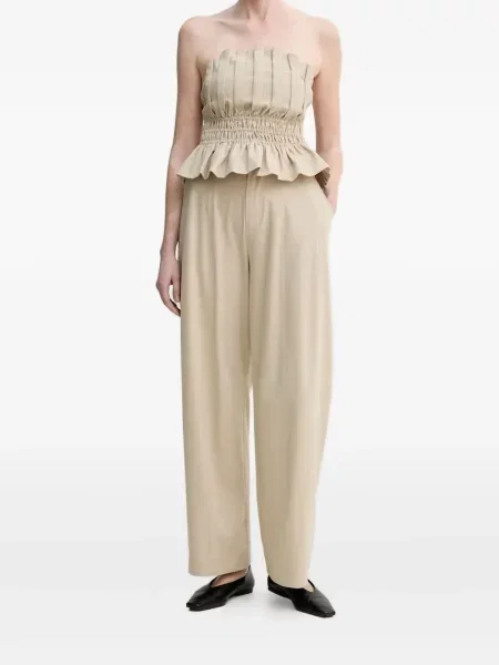 Pantaloni Isabelle Blanche plisate