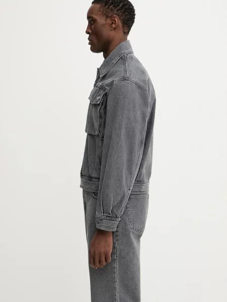 Filling Pieces jachetă de Denim Washed de tranziție gri