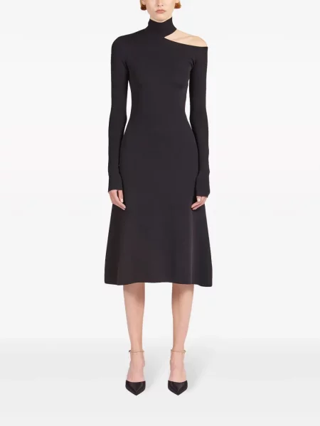 Megzta kostiumas midi midi suknelė Ferragamo juoda