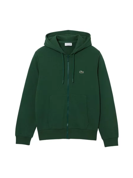 Bluza z kapturem Lacoste Colorblock z pełnym zamkiem L zielona