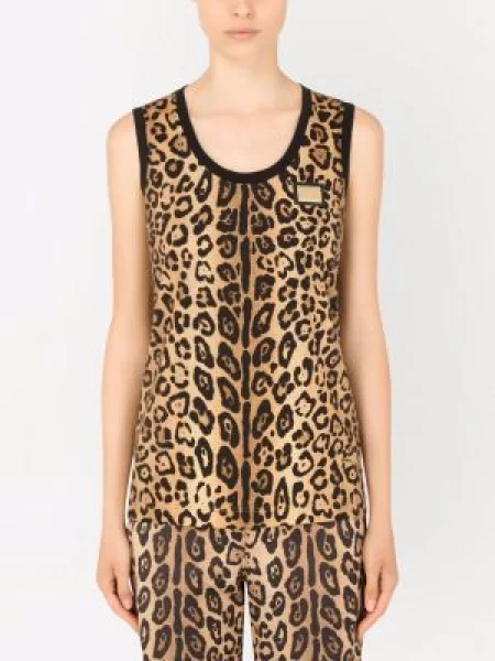 Leopardí tílko Dolce & Gabbana s potiskem hnědé