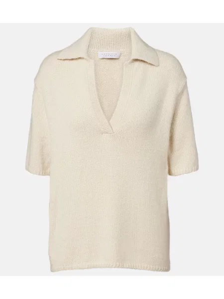 Polo Gabriela Hearst din cașmir alb
