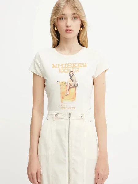 Тениска Guess дамска бежово