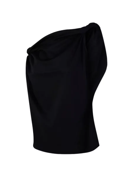 Top Róhe asimetric negru