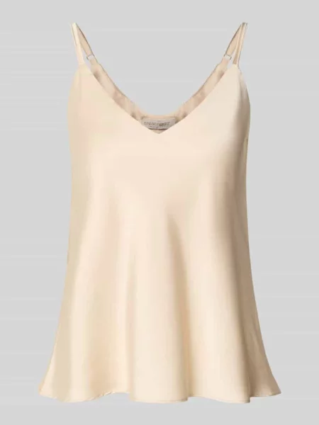 Top Rinascimento z dekoltem w serek beżowy