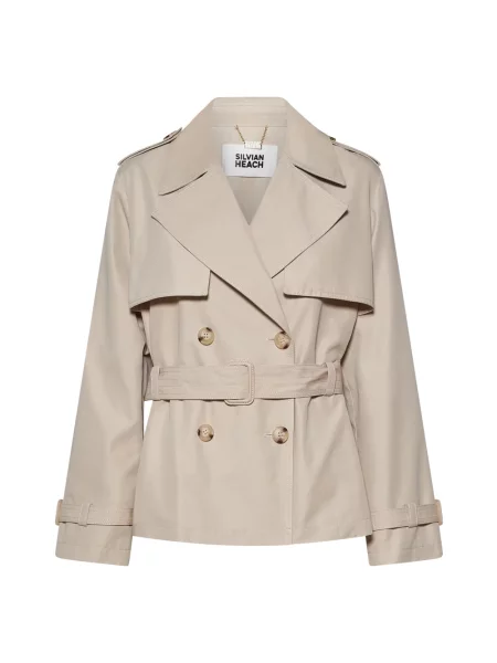 Krótki trencz Silvian Heach dwurzędowy beżowy