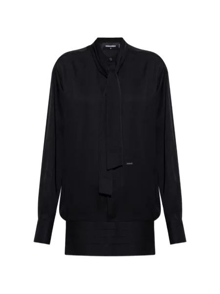 Bluză Dsquared2 cu funde de mătase negru
