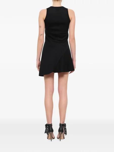 Rochie mini Neil Barrett din jacard asimetrică negru