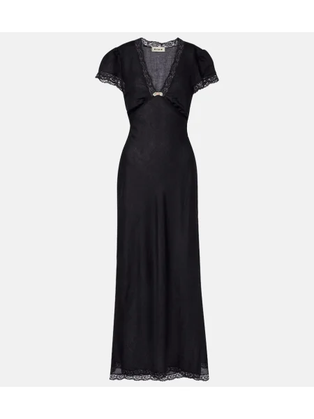Rochie midi Rixo din dantelă până la genunchi de costum negru