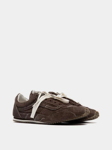 Кожаные кеды Vans коричневые