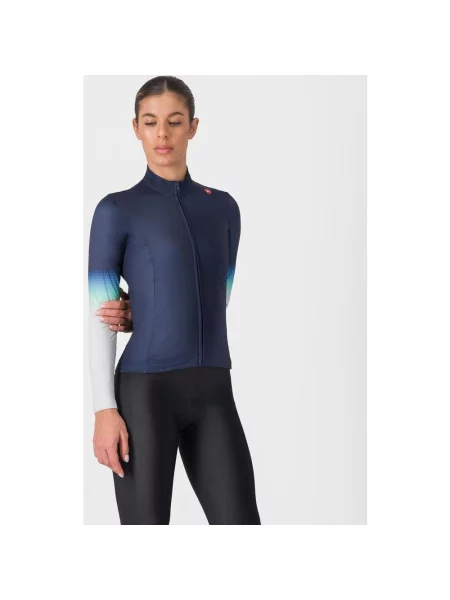 Koszulka rowerowa Castelli Corso Thermal długi rękaw intensywny M niebieski