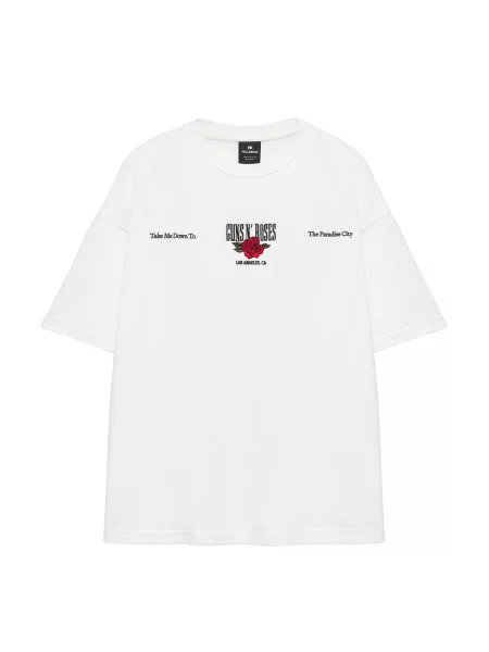 Pull&Bear Tricou GUNS N ROSES WORLD TOUR REL verde kiwi / roșu / negru / murdar alb